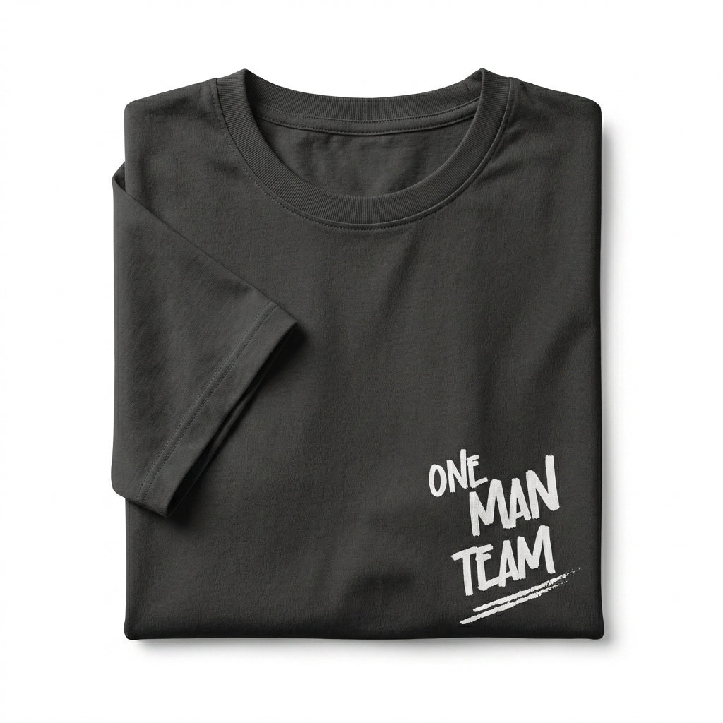 Men Charcoal One Man Team Graphic Short Sleeve T Shirt