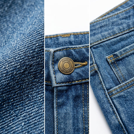 Women Mid Wide Leg Denim Jeans