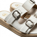 Double Buckle Platform Slide Slipper