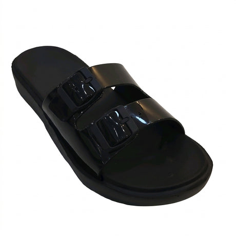 Women Double Buckle Slide Sandals