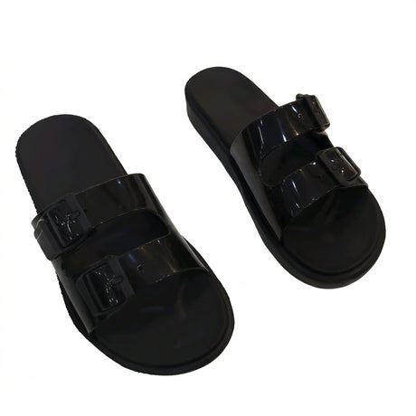 Women Double Buckle Slide Sandals