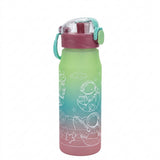 Kids Space Print Water Bottle With Straw Lid