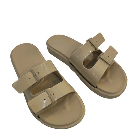 Women Double Buckle Slide Sandals