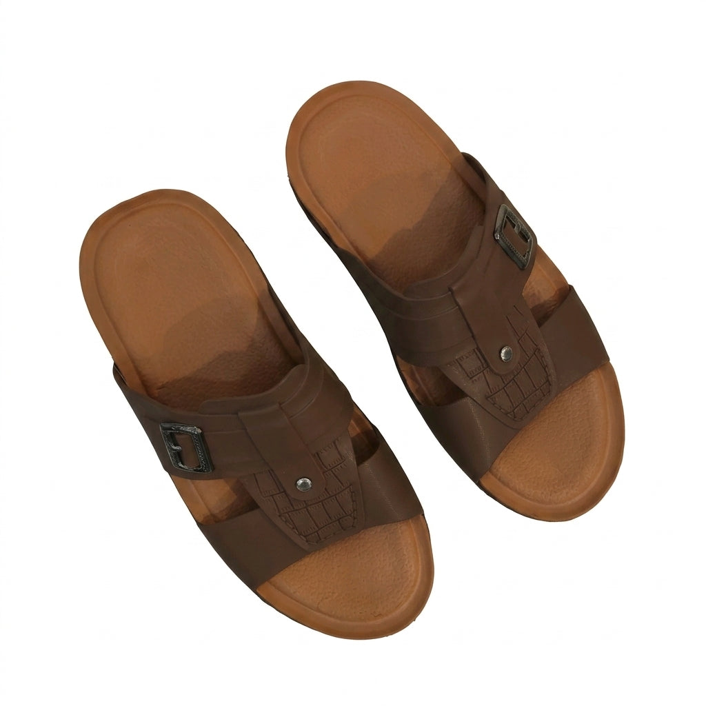 Men Buckle Double Strap Slide Sandals