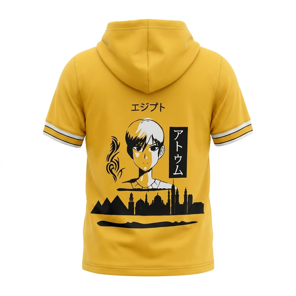 Kids Short Sleeve Hooded T Shirt With Kangaroo Pocket