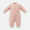 Baby Girls Plush Trim Ribbed Romper Soft