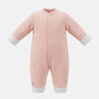 Baby Girls Plush Trim Ribbed Romper Soft