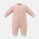 Baby Girls Plush Trim Ribbed Romper Soft