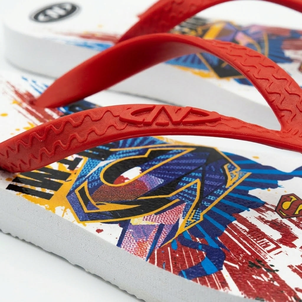 Boys Superhero Graphic Flip Flop Slipper With Straps