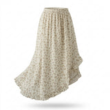 Floral Print Maxi Skirt With An Elastic Waistband