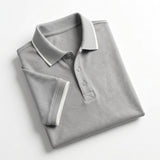 Men Short Sleeve Polo Shirt With Contrast Tip Collar