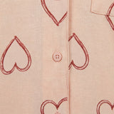 Women Heart Print Long Sleeve Pajama Set