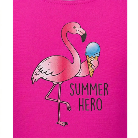 Girls Flamingo Print Swim Dress