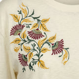 Women Embroidered Floral Cropped T Shirt