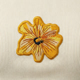 Women Ribbed Cropped Tank Top With Floral Embroidery