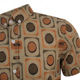 Boys Retro Geometric Print Short Sleeve Shirt