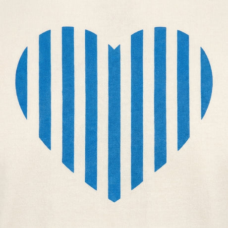 Casual Heart Print Contrast Trim Short Sleeve T Shirt