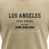 Men Graphic Print Crew Neck T Shirt Los Angeles New Vision Tee