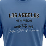 Men Graphic Print Crew Neck T Shirt Los Angeles New Vision Tee