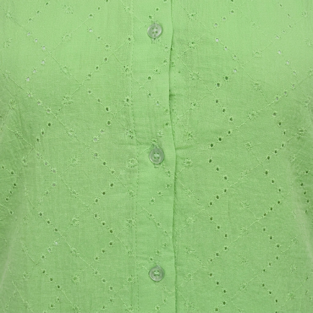 Girls Sleeveless Eyelet Shirt Dress