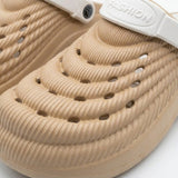 Unisex Wave Texture Clog Sandals With Back Strap
