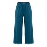 Women Wide Leg Elastic Waist Pants