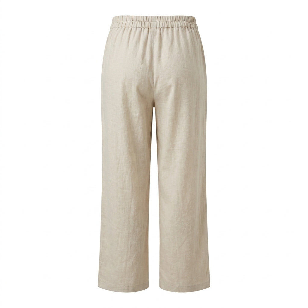 China Made Women Light Wide Leg Tie Waist Pants