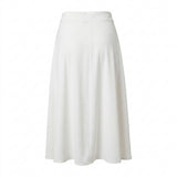 Women Front Drape Midi Skirt