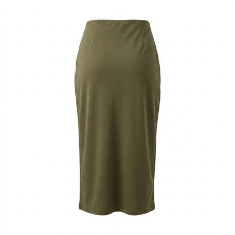 Women Front Drape Midi Skirt