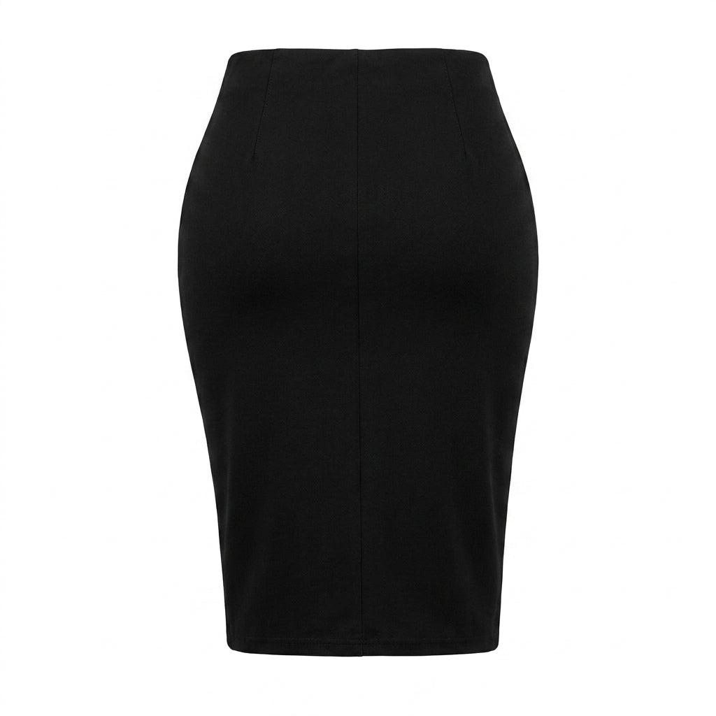 Women Front Drape Midi Skirt