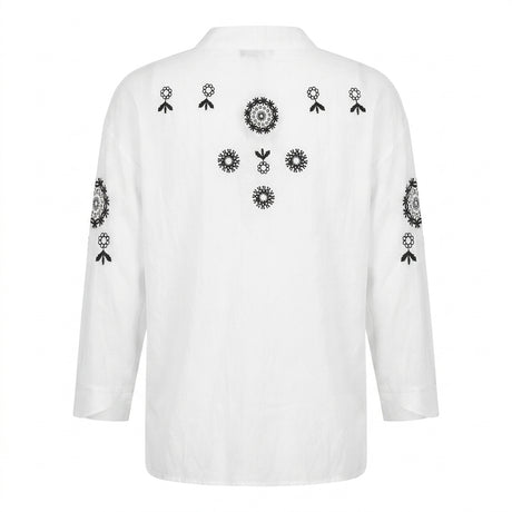 Women Embroidered Open Front Cover Up Blouse