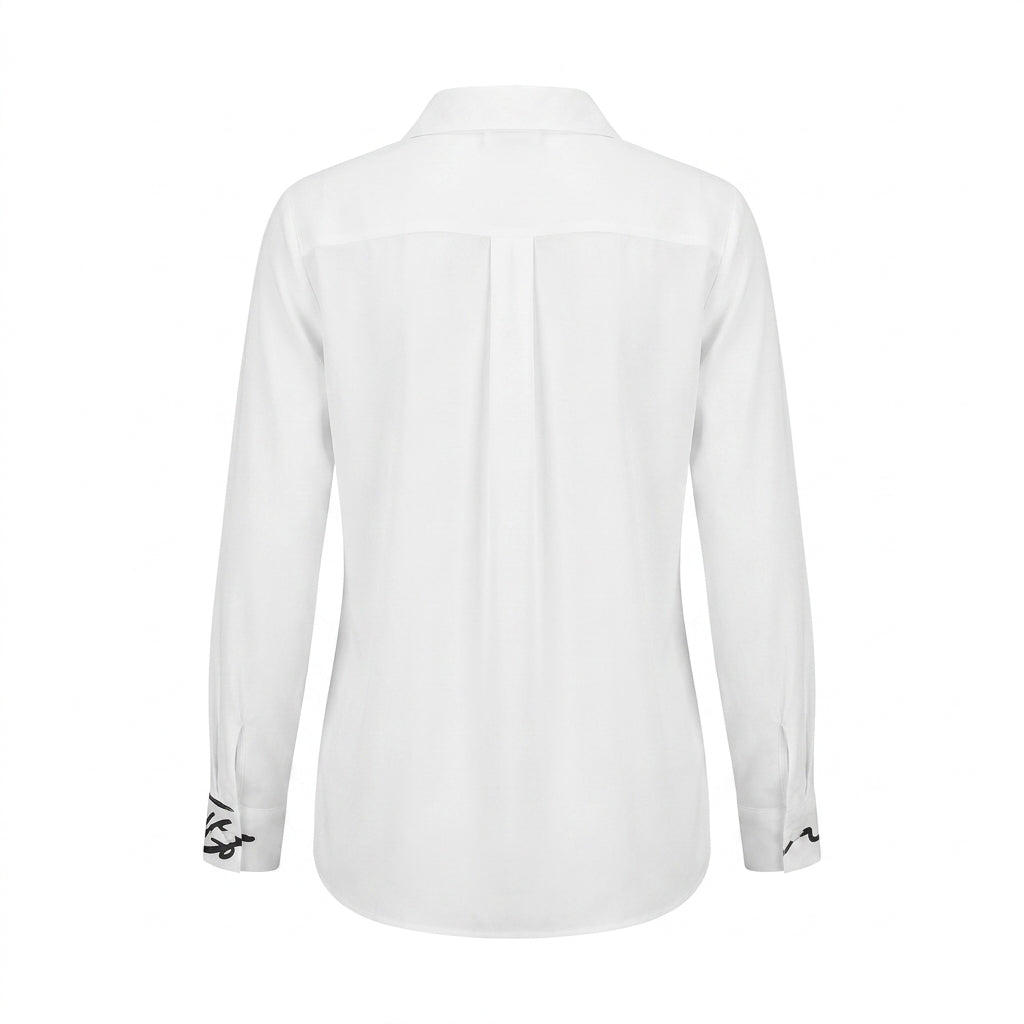 Women Abstract Print Button Front Blouse