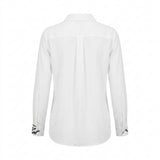 Women Abstract Print Button Front Blouse
