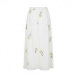Women Floral Embroidered Midi Skirt