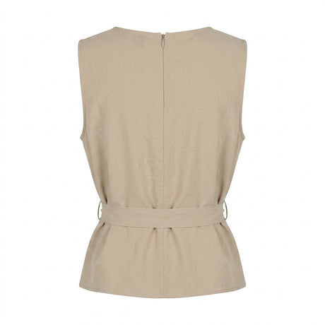 Casual Wear Women Sleeveless Tie Waist Top