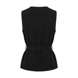Casual Wear Women Sleeveless Tie Waist Top