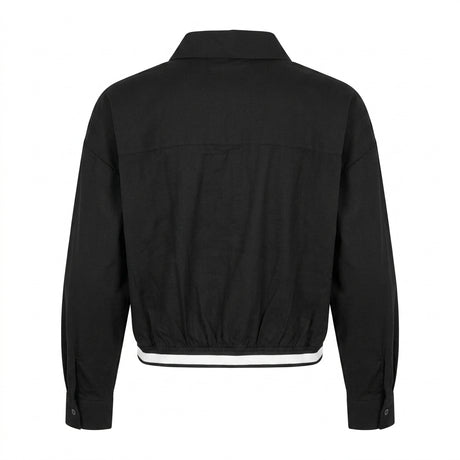 Women Cropped Button Front Shirt