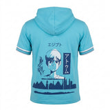 Kids Short Sleeve Hooded T Shirt With Kangaroo Pocket