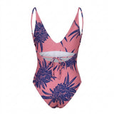 Girls One Piece Swimsuit With Bae Water Print