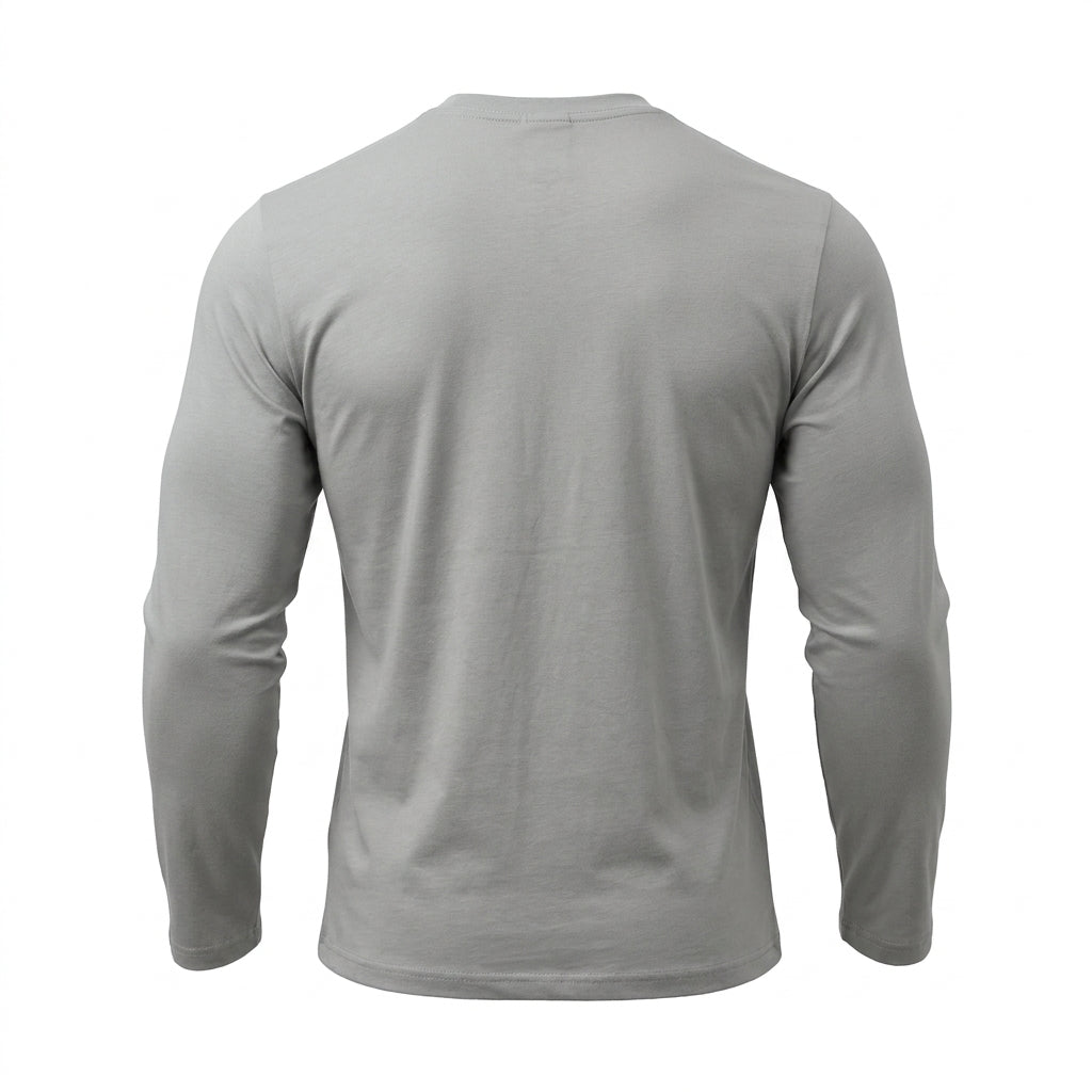 Men Solid Crew Neck Long Sleeve T Shirt