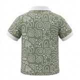 Boys Geometric Print Polo T Shirt