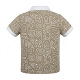 Boys Geometric Print Polo T Shirt