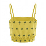 Girls Palm Tree Print Crop Camisole Top