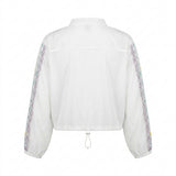 Girls Embroidered Tie Front Blouse