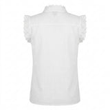 Women Lace Sleeve V Neck Blouse