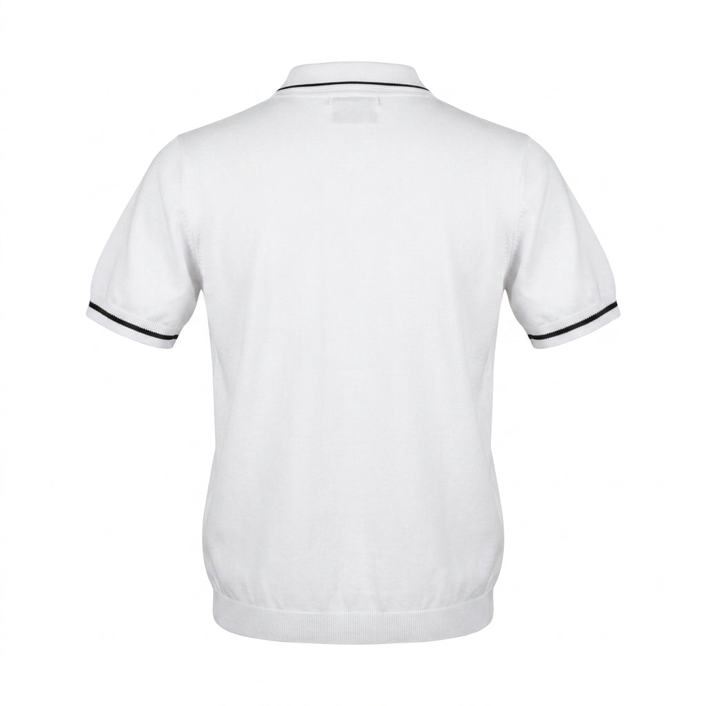 Men Knitted Polo Shirt With Zip Neck