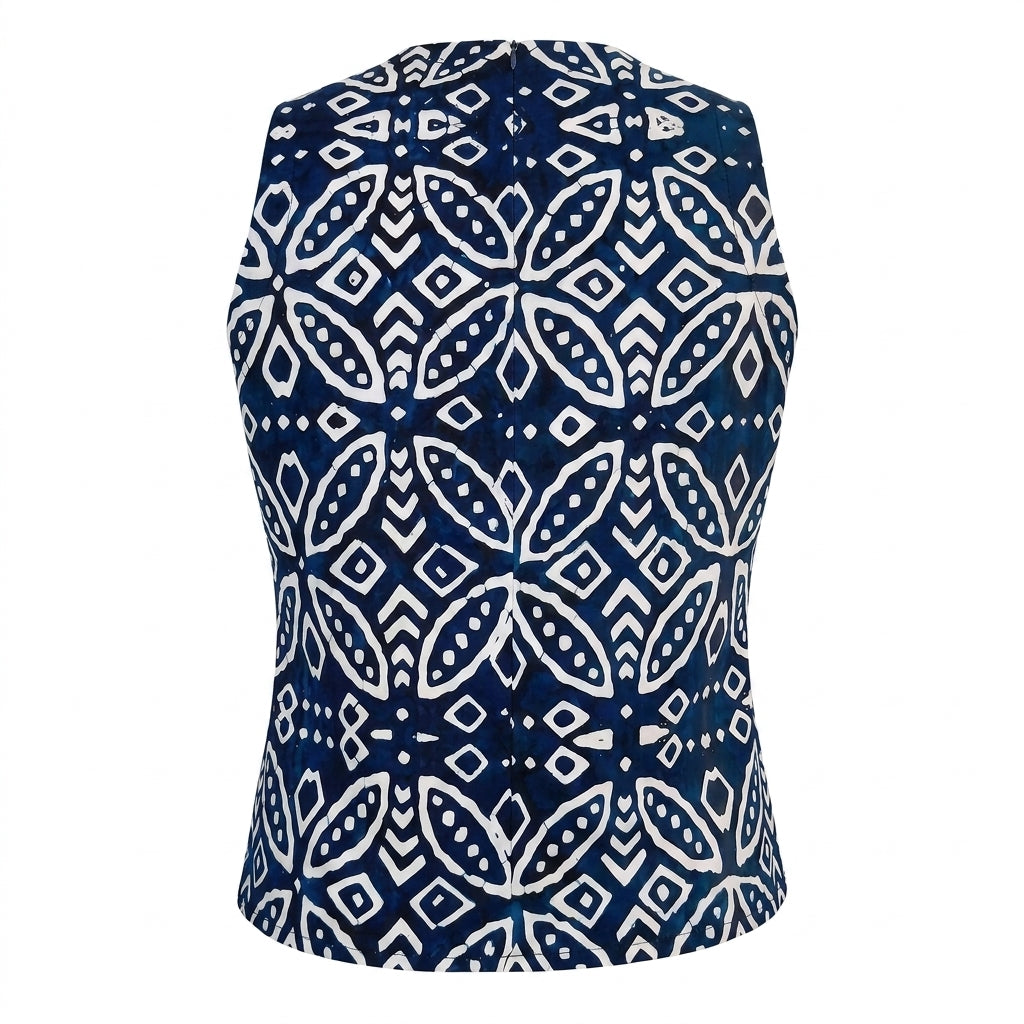 Women Sleeveless Geometric Print Top