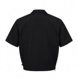 Men Short Sleeve Zip Up Utility Shirt