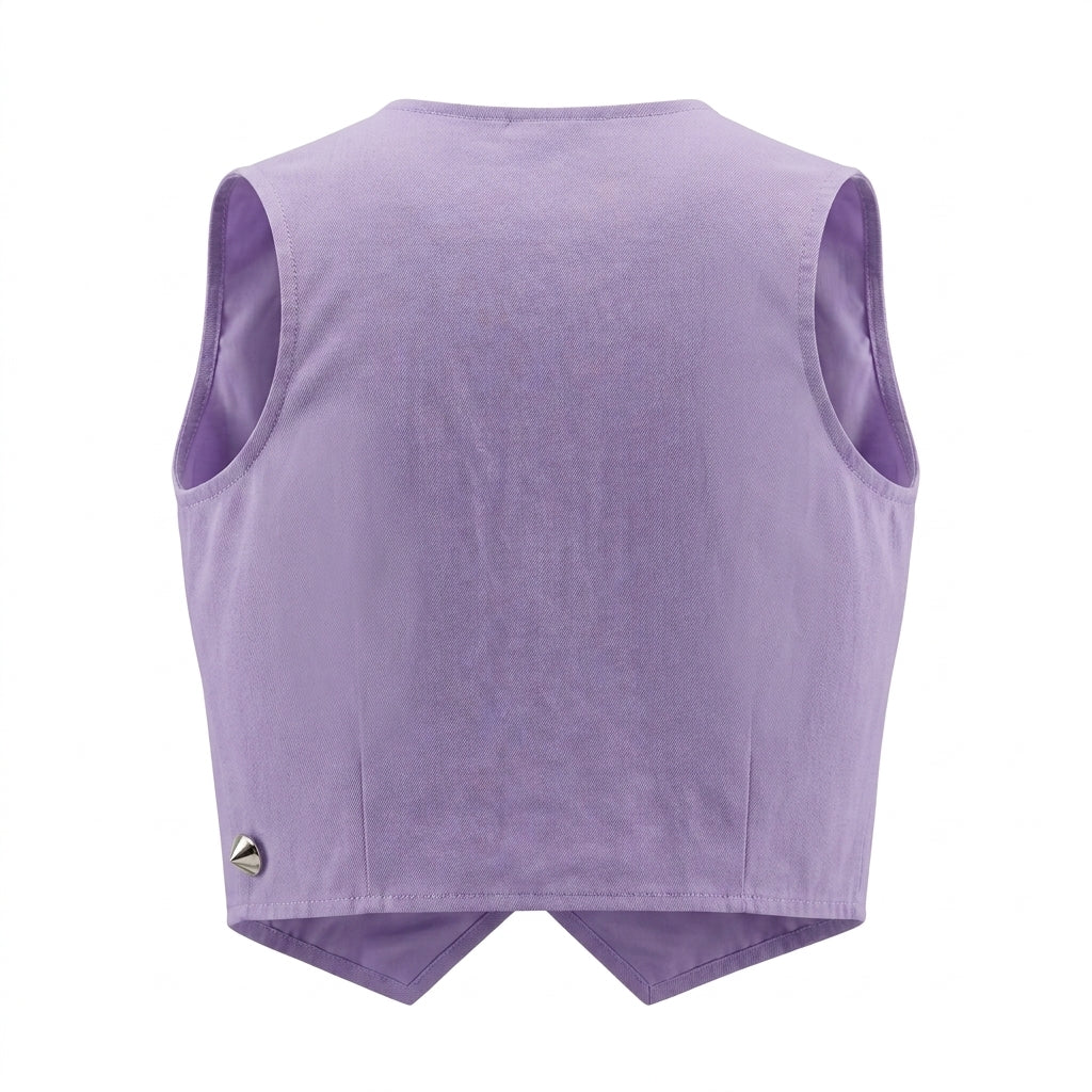 Girls Sleeveless Button Front Top
