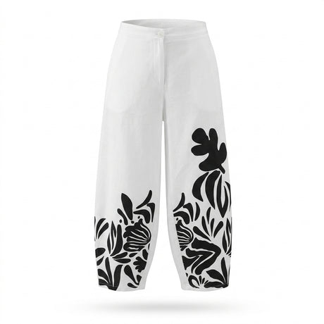 Casual Wear Women Tropical Print Wide Leg Pants